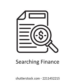 Searching Finance Vector Outline Icon Design illustration. Banking and Payment Symbol on White background EPS 10 File