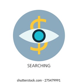 Searching flat icon concept 