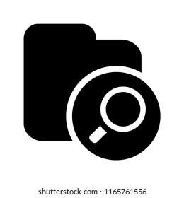 Searching Folder Icon. Find Documents, Looking for Data. Explore Doc Symbol for Design Graphics, Websites, Presentation and Application - Vector. 