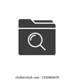 Searching Folder vector illustrator. Advertising and Media icon glyph style.