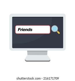 Searching friends on computer vector