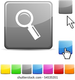 Searching glossy vibrant web icon.