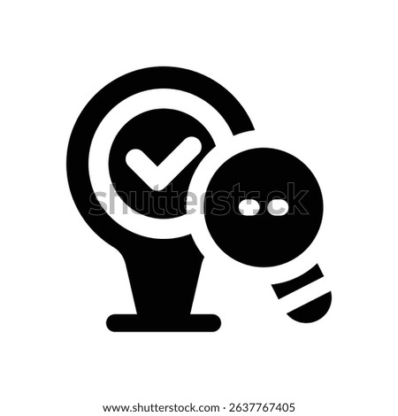 searching glyph icon. Strong and solid vector icon for websites, mobile interfaces, presentations, and visual branding. High quality and easy to edit.