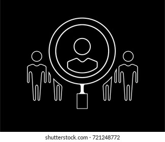 searching great team  thin line icon