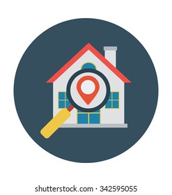 
Searching Home Colored Vector Illustration
