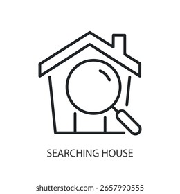 Haus dünn Linie Vektorsymbole suchen.