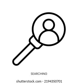 searching icon. Line Art Style Design Isolated On White Background