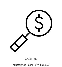 searching icon. Line Art Style Design Isolated On White Background