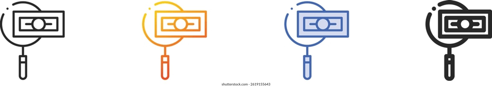 pesquisa icon.Thin Linear, gradiente, traçado azul e negrito Design estilo isolado no fundo branco