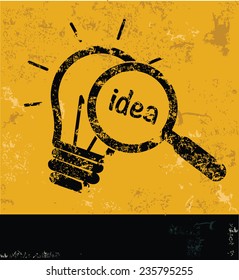 Searching idea design on yellow background,yellow vector