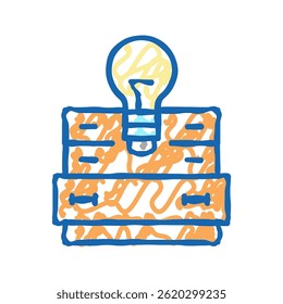 pesquisando ideia ícone doodle esboçar vetor. pesquisando sinal de ideia. símbolo isolado ilustração