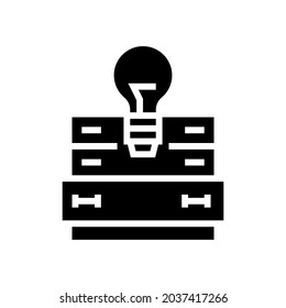 searching idea glyph icon vector. searching idea sign. isolated contour symbol black illustration