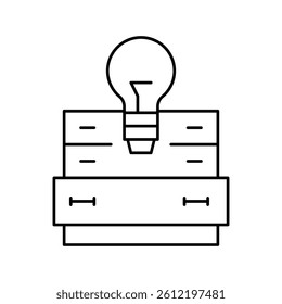 searching idea line icon vector. searching idea sign. isolated contour symbol black illustration