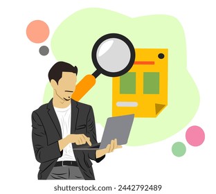 Searching Illustration vector for background desain for digital business and Digital marketing or education Illustration