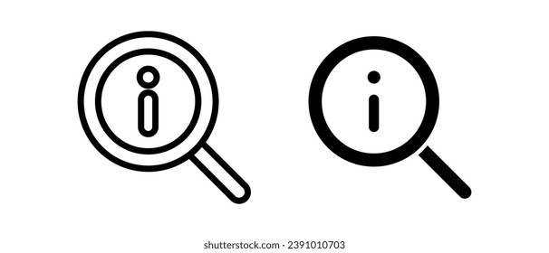Searching info icon vector set. Information on screen symbol