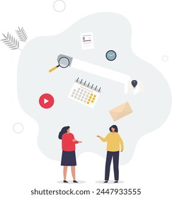Buscando información y buscador de información en browser.flat Ilustración vectorial.
