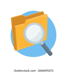 Searching Internet Emoji Icon Illustration. Folder Files Vector Symbol Emoticon Design Doodle Vector.
