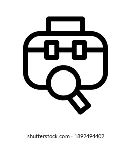 Buscando Icono de trabajo o logotipo símbolo de signo aislado ilustración vectorial - iconos vectoriales de estilo negro de alta calidad
