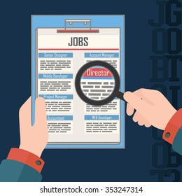 Searching for a job in jobs list and selecting them