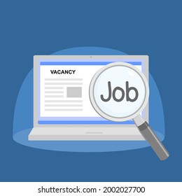 Searching for job vacancy online vector