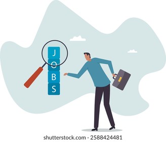 Searching for jobs, recruitment or opportunity for candidate to finding right work and employer,business concept.flat character.