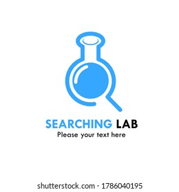 Searching lab logo template illustration. suiatble for laboratory, brand, science, education, apllication, web