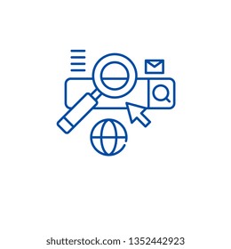 Searching line icon concept. Searching flat  vector symbol, sign, outline illustration.