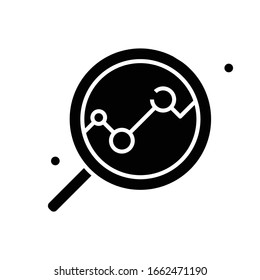 Searching link black icon, concept illustration, vector flat symbol, glyph sign.