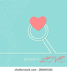 Searching for love. Love card.Vector illustration.