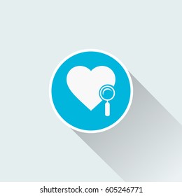 searching a love icon with long shadow