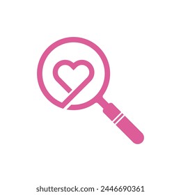 searching for love logo vector icon illustration design 