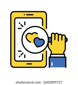 Searching love vector filled outline icon. EPS 10 file
