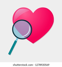 searching love vector symbol illustration