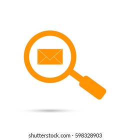 Searching mail icon. Orange icon