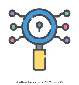 Searching media file documents. Searching image and video content files icon