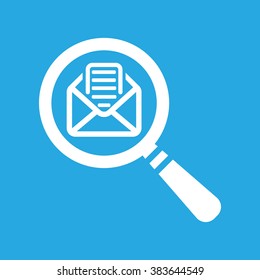 Searching The Message icon on a blue background