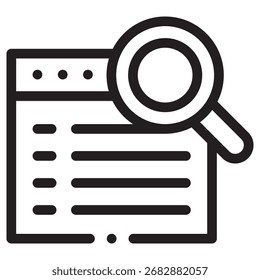 Pesquisando Ícone de Vetor Moderno - Modelo de Símbolo de Ilustração Mínima para Design de Interface do Usuário do Aplicativo Web Mobile