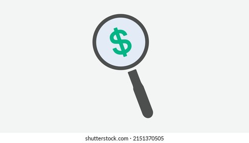 Searching for money concept vector illustration. Looking for money icon vector in flat trendy design.