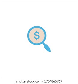 searching money icon flat vector logo design trendy illustration signage symbol graphic simple