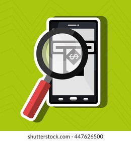 searching money online isolated icon design, vector illustration  graphic 