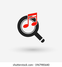 Searching music logo graphic trendy vector design.