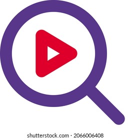 Searching music online with a magnifying glass Logotype