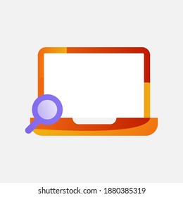 Searching for notebook icon design. Computer technology. Flat design icon ready to use for website, mobile app, presentation and any other projects.