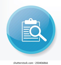 Searching on blue flat button,clean vector
