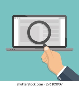 Searching on the internet concept - Flat style