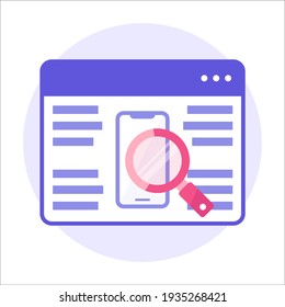 Searching on internet icon. Knowledge on internet