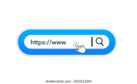 Suche im Internet. Internet-Suchleiste. Eine isolierte Suchmaschine. Informationssuchsystem. Adresse und Navigationsleiste Symbol. Business Concept Search www http pictogram. Vektorgrafik