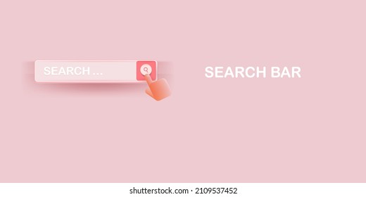 Searching on internet, Search engine, Search bar - 3d concept vector banner illustration