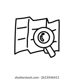 Searching on map by magnifying glasses vector design 