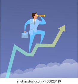 Searching for opportunities. Business concept.business man. Vector illustration